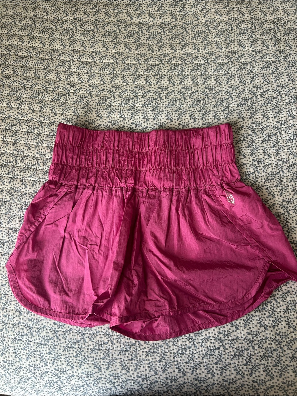 FP Movement by Free People Magenta Smocked-Waist Athletic Shorts
